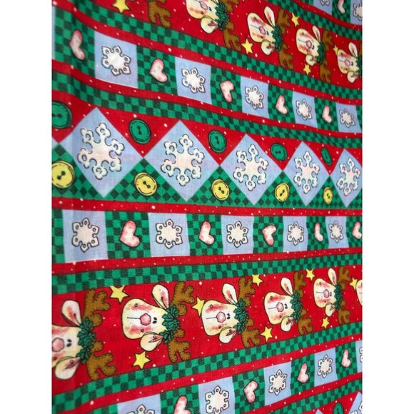 Whimsical Christmas Reindeer Hearts Cotton Fabric 1/2 yard x 58" Craft Quilting - Picture 6 of 9